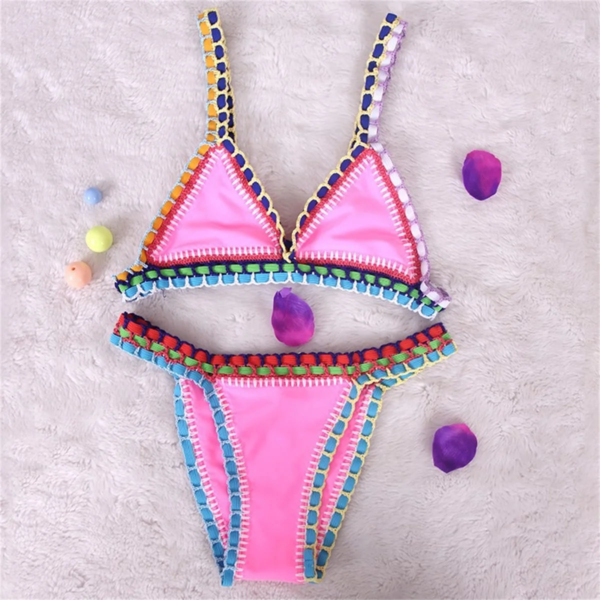 Crochet Bikini Set – Sexy Bandeau Swimwear & Brazilian Biquini