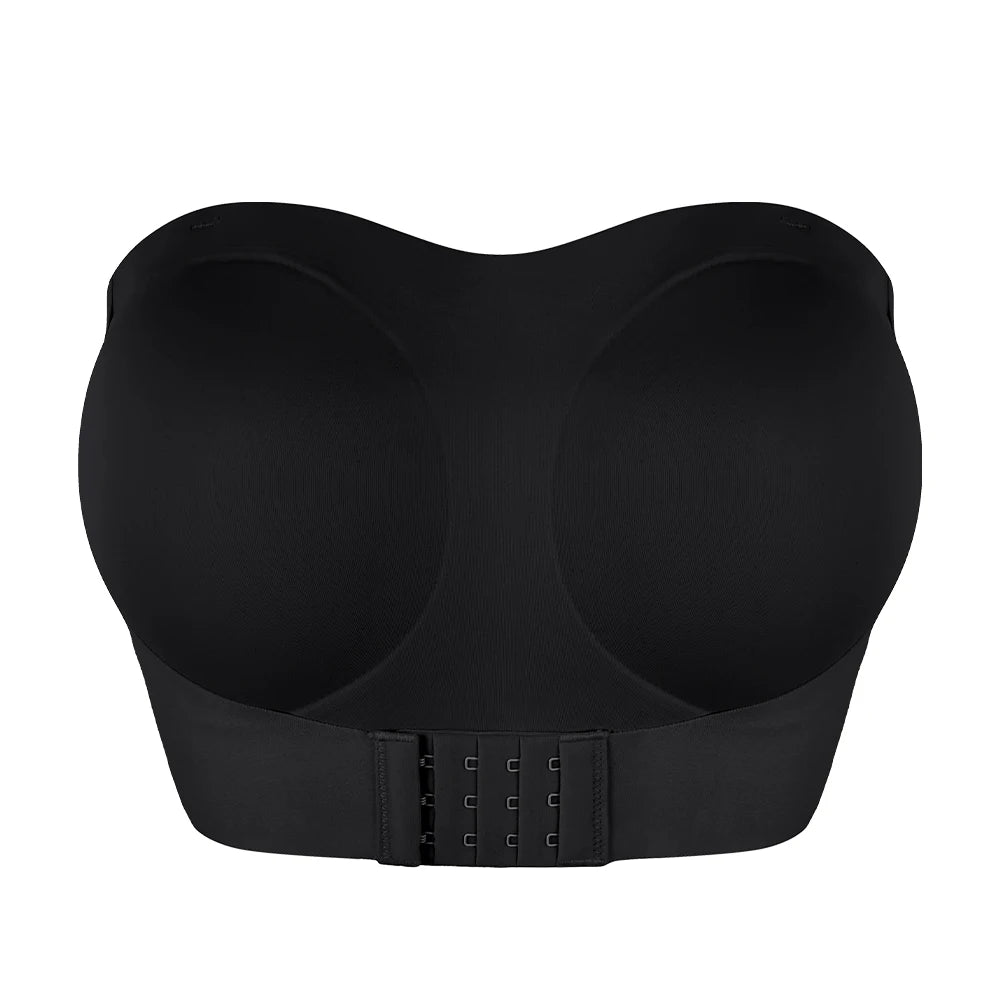 Women Strapless Padded Bra Seamless Front Button Cross Bandage Bras Comfortable Smooth Plus Size Lingerie for Women