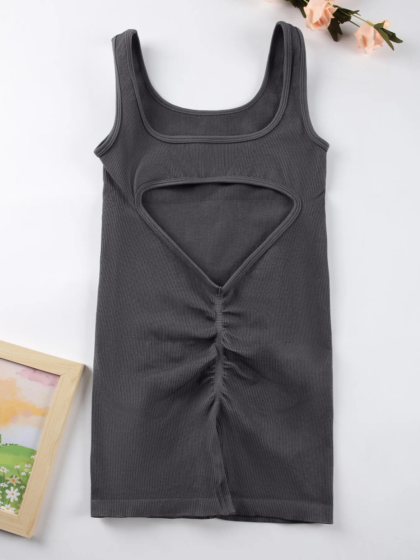 Backless Yoga Suit – U-Neck Sleeveless Sports Jumpsuit for Women