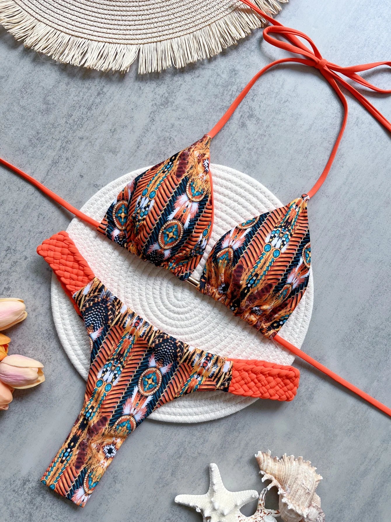 Halter Top & Mini Thong Bikini Set – High Cut Women’s Swimwear