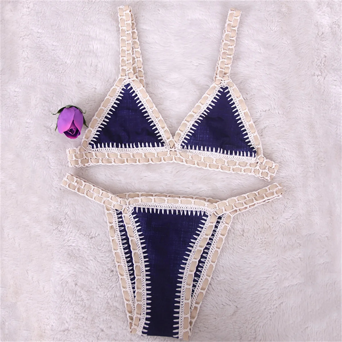 Crochet Bikini Set – Sexy Bandeau Swimwear & Brazilian Biquini